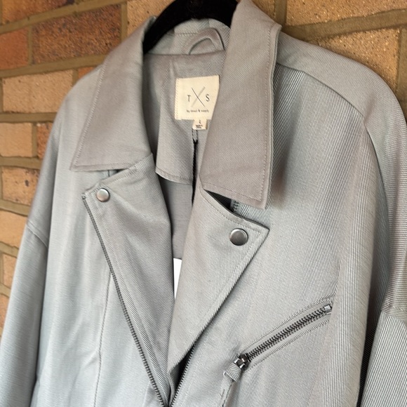 NWT Thread & Supply women’s cotton blend Gray Textured Fabric jacket Large - Picture 4 of 8